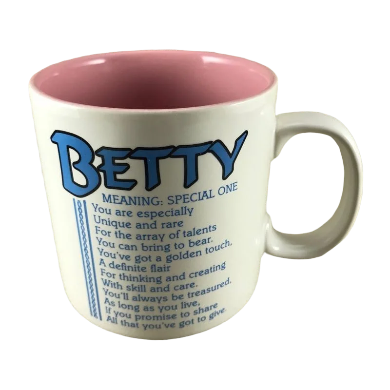 Sleek stainless steel water cups-BETTY Poetry Name Mug Pink Interior Papel