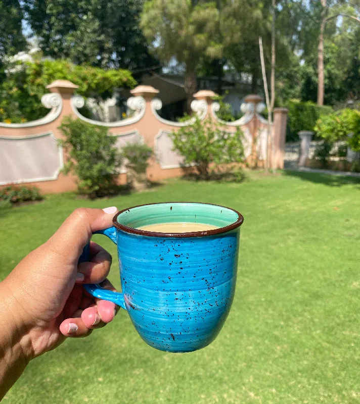 Double-walled glass tumblers-Ritmo Gloria mug in aqua sea green.