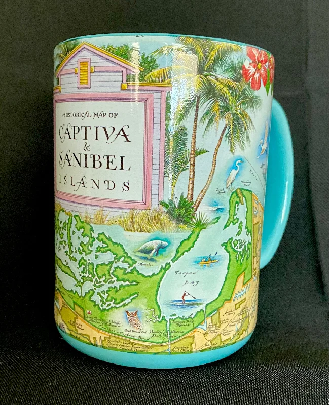 Modern insulated water cups-Xplorer Maps Sanibel Captiva Vintage Mug