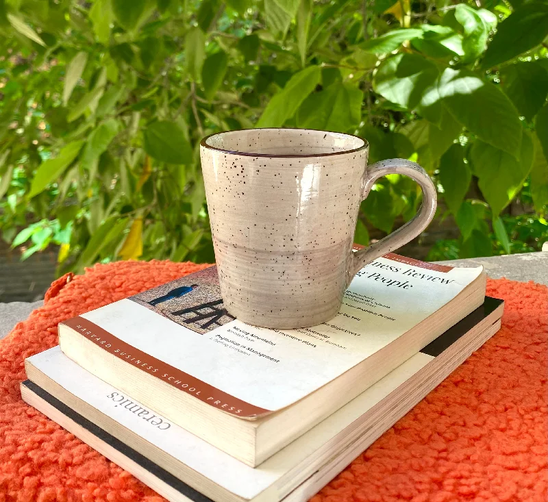 Modern glass iced tea cups-Steel grey brush conical mug.