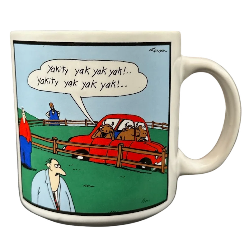 Sleek copper water mugs-The Far Side Gary Larson Yakity Yak Yak Yak! Mug OZ