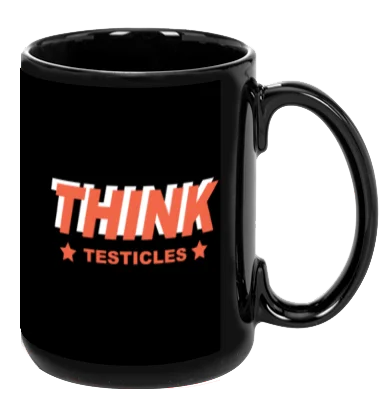 Dishwasher-safe glass tumblers-Think Testicles - Mug