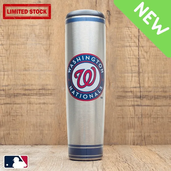 Double-walled glass tumblers-Washington Nationals Metal Dugout Mug | Stainless Steel Baseball Bat Mug