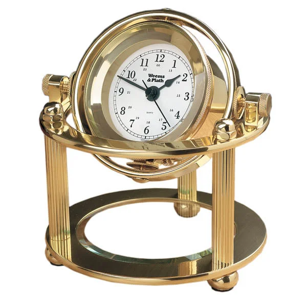 Luxury gold wall mirrors-Weems & Plath Solaris Desk Clock