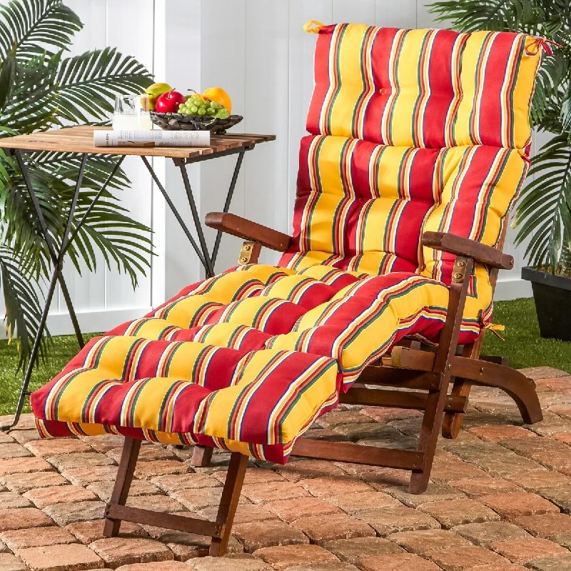 Bold black table runners-Elminton 72-inch Outdoor Stripe Chaise Lounger Cushion by Havenside Home - 22 w x 72 l