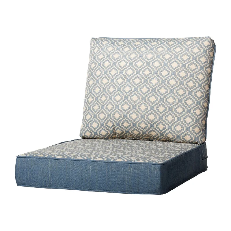 Luxury velvet throw blankets-Haven Way Geometric Outdoor Seat & Back Cushion Set