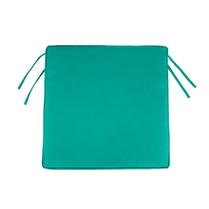 Sleek glass terrariums-Polyester Classic Chair Cushions with Ties, 20.75 x 20" x 3" in Aqua