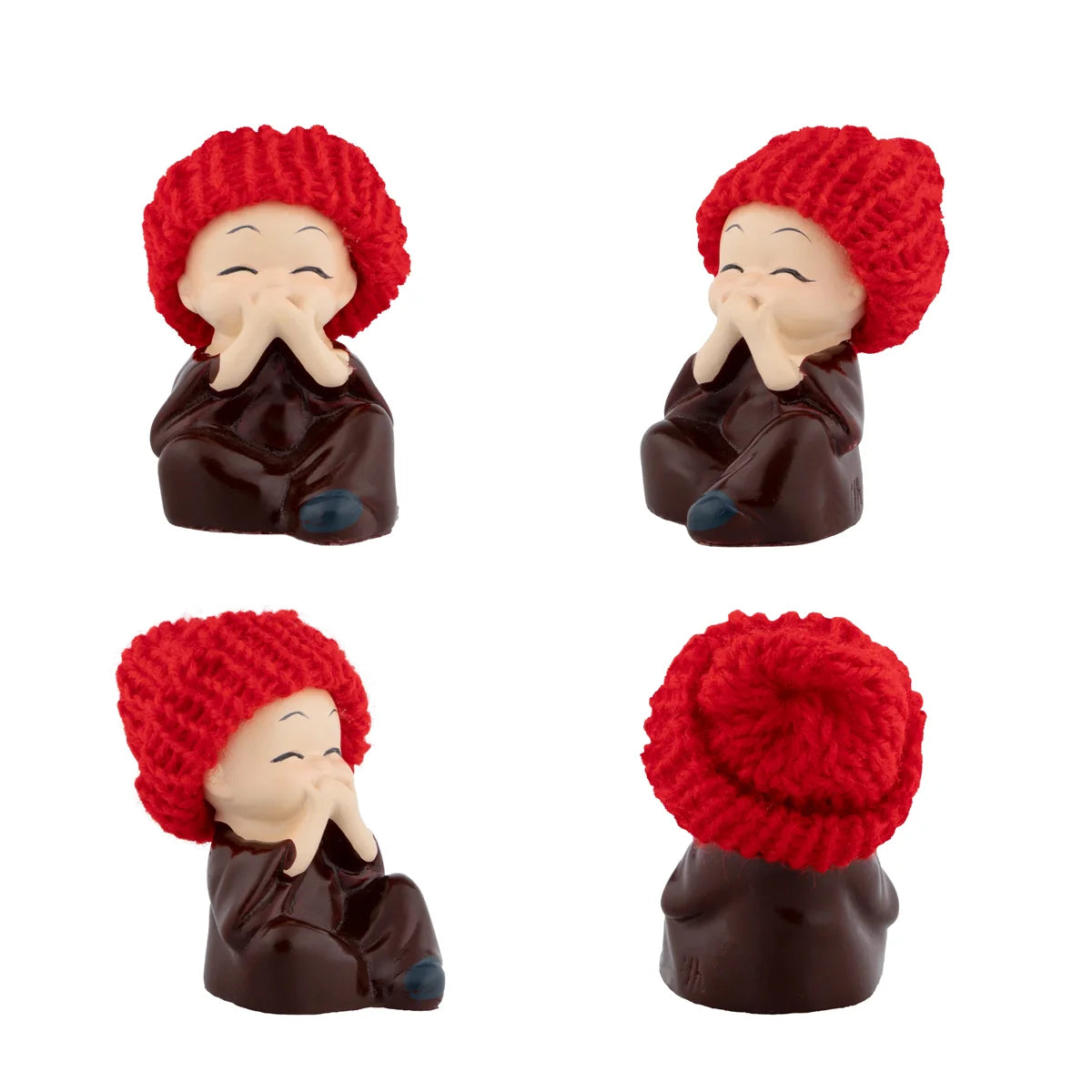 Cozy fleece accent rugs-BaBy Buddha with Cap - 2 x 1.5 | 4 pcs/ Resin statue/ Buddha Murti for Home Decor/ Assorted Colours