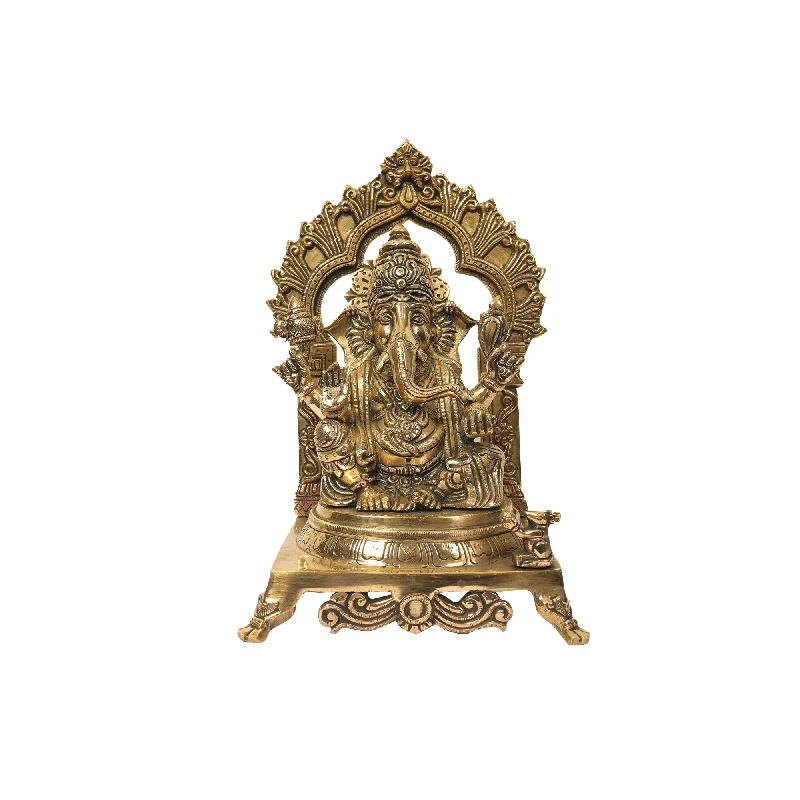 Cute kids’ wall clocks-BRASS 11 IN GANESHA PEETA