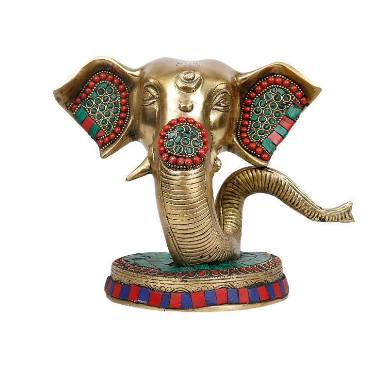 Designer marble table lamps-Brass Modern Ganesh