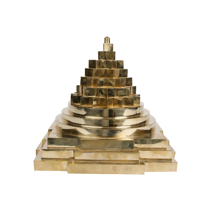 Designer marble table lamps-Brass Srichakra