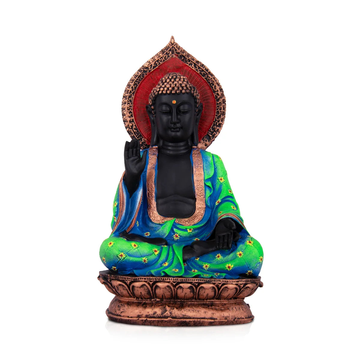 Handmade clay plant pots-Buddha Statue - 10 x 5.5 Inches | Resin Buddha Murti/ Buddha Sitting Figurine for Pooja