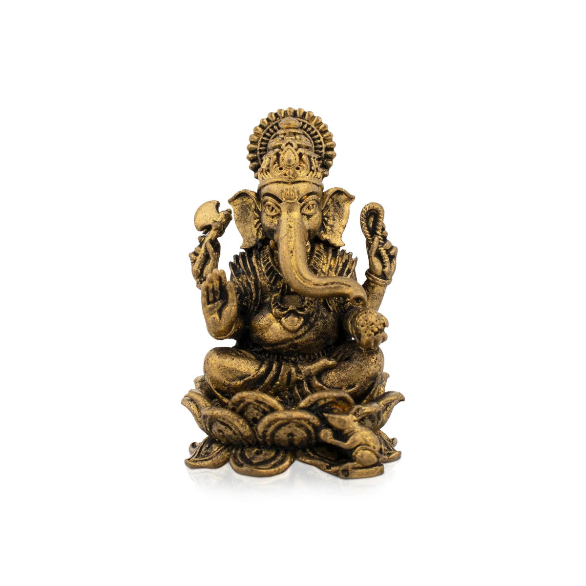 Rustic wooden table decor-Ganesh Statue - 1.5 x 1 Inches | Brass idol/ Vinayaka Idol / Ganesh Idol for Pooja