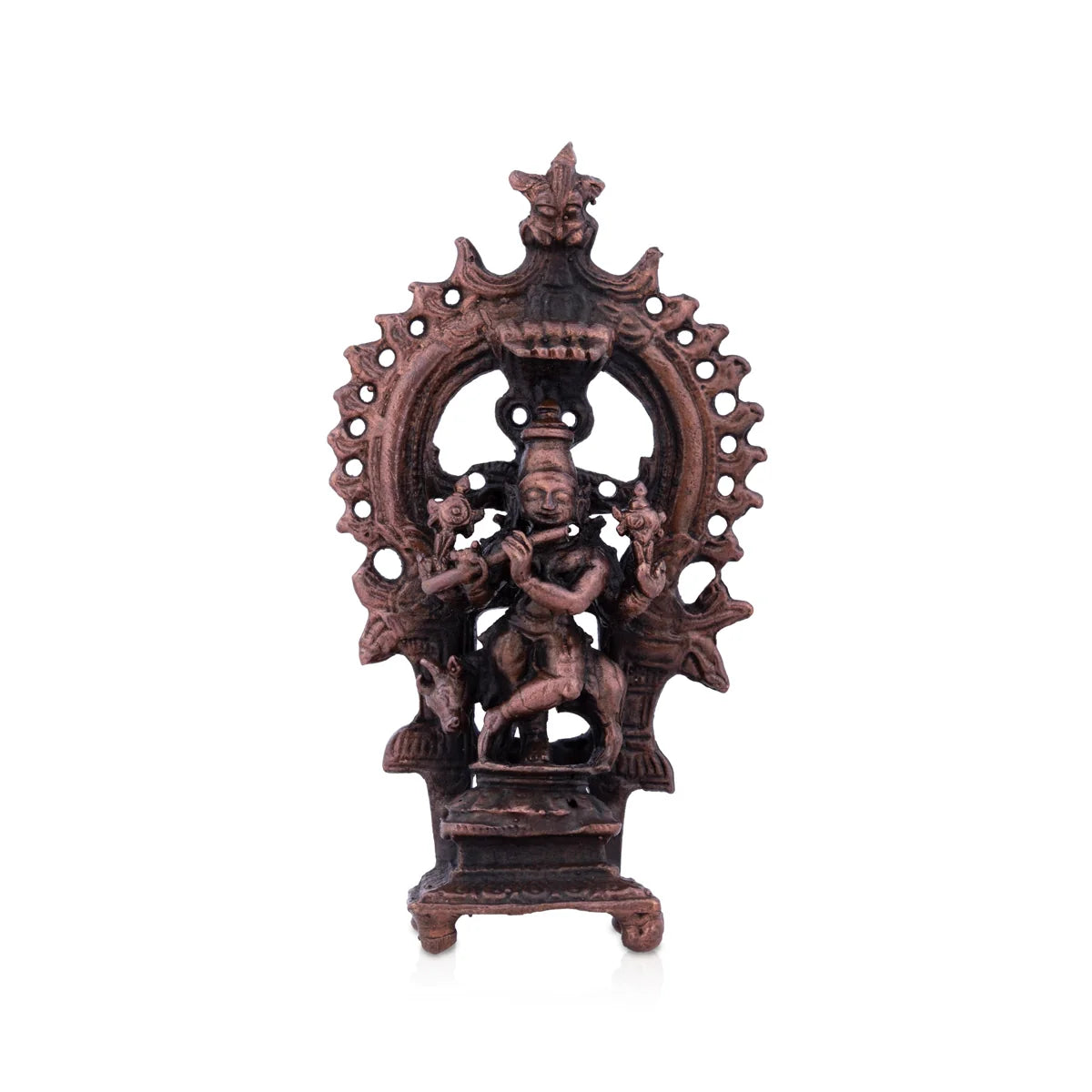 Designer marble table lamps-krishnan statue With Arch - 3 x 1.5 Inches | Copper Idol/ Venugopal Idol for Pooja/ 70 Gms Approx