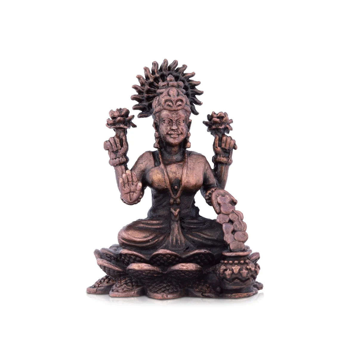 Elegant marble candle holders-Laxmi Devi Statue - 2.5 Inches | Laxmi Idol/ Copper Idol for Pooja/ 125 Gms Approx