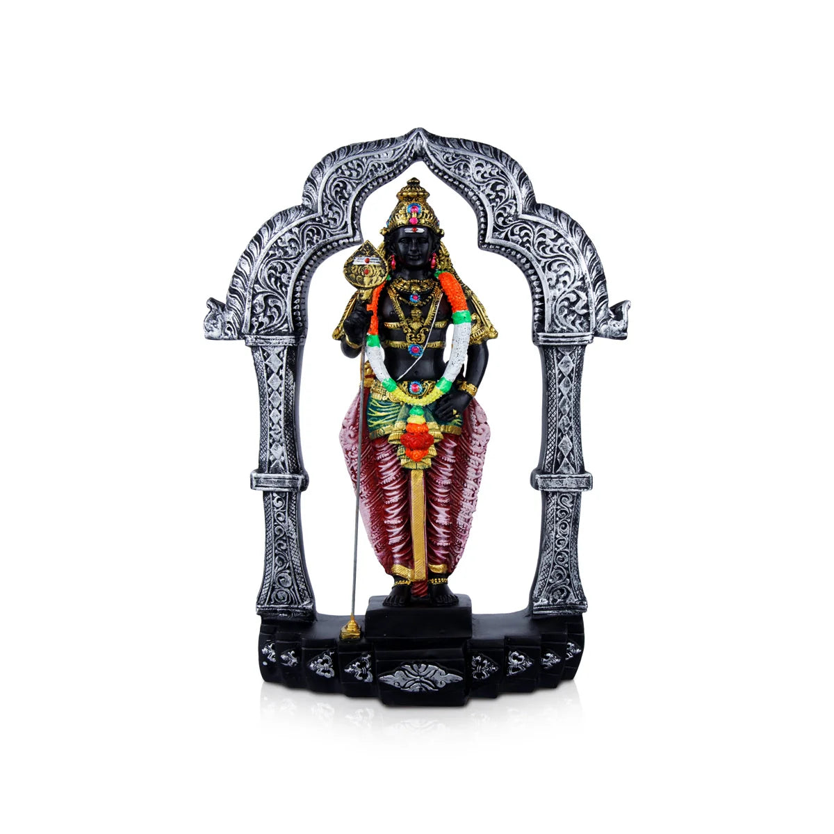 Vintage brass table lamps-Murugan Statue - 14 x 11 Inches | Resin Statue/ Karthikeyan/ Murugan Idol for pooja