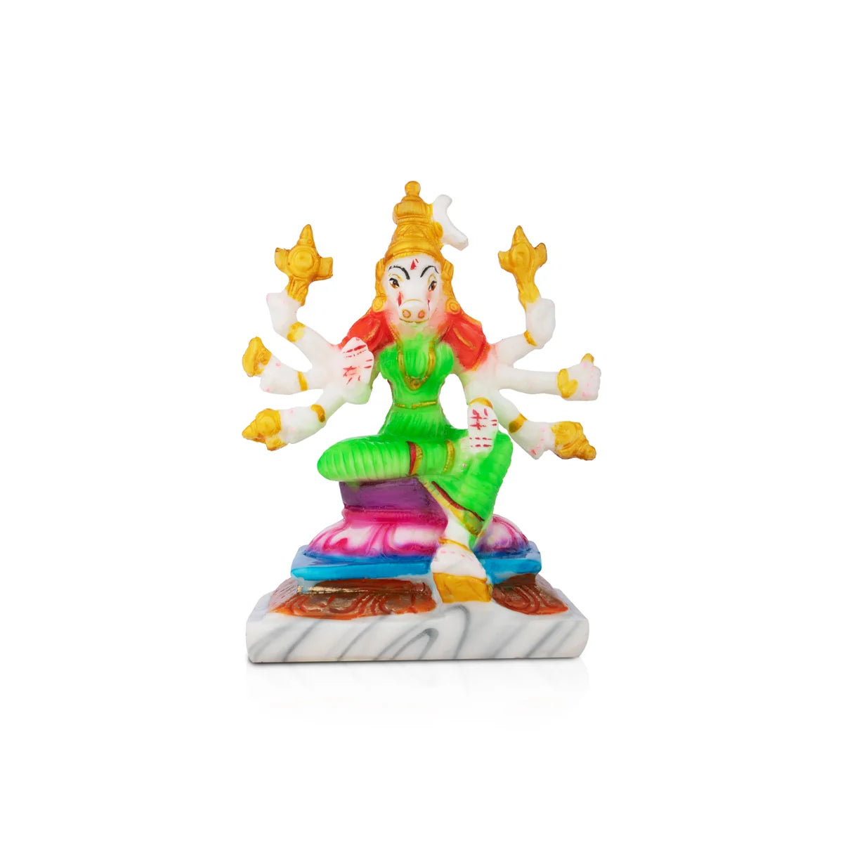 Cozy knit wall tapestries-Varahi Idol - 5 x 3.5 Inches | Resin Statue/ Varahi Amman Statue for Worship