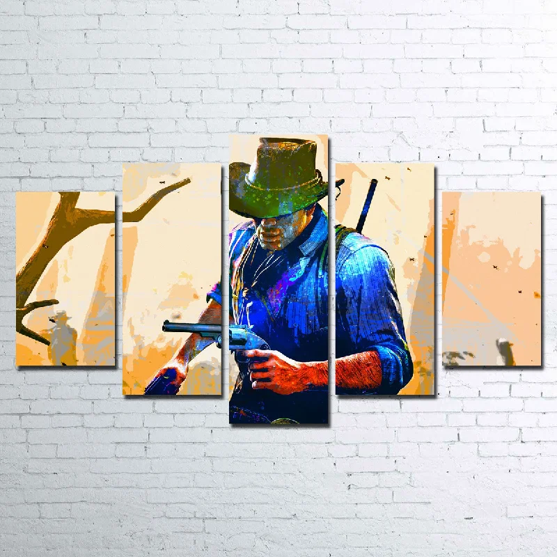 Modern abstract wall shelves-Arthur Morgan Canvas Set