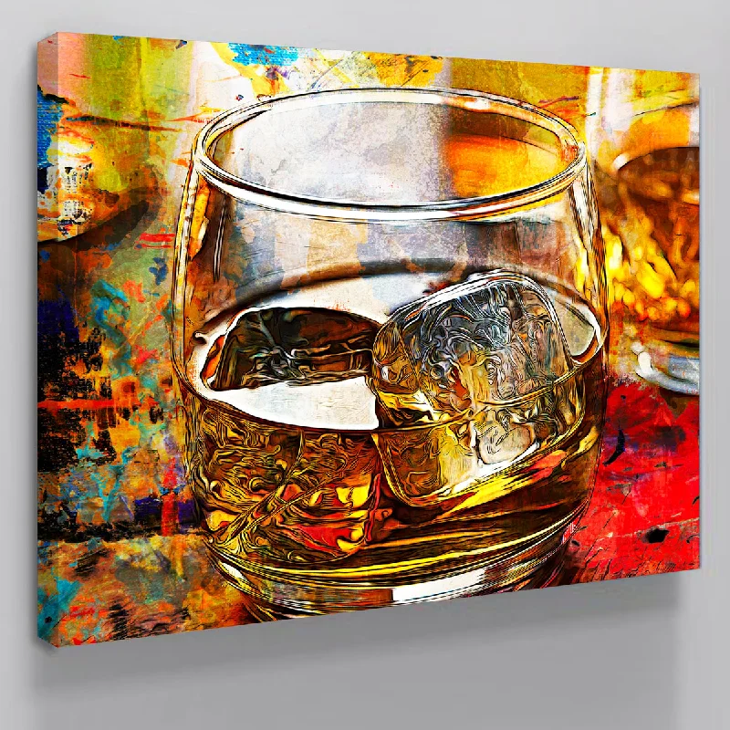 Stylish floating shelves for books-Bourbon Whiskey Abstract