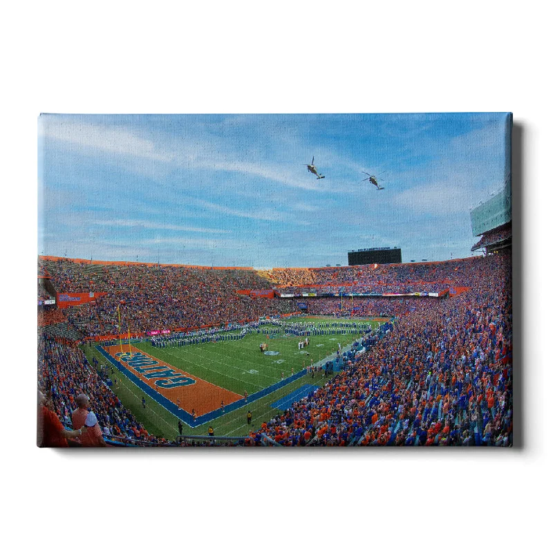 Hand-painted pottery planters-Florida Gators - Gator Flyover