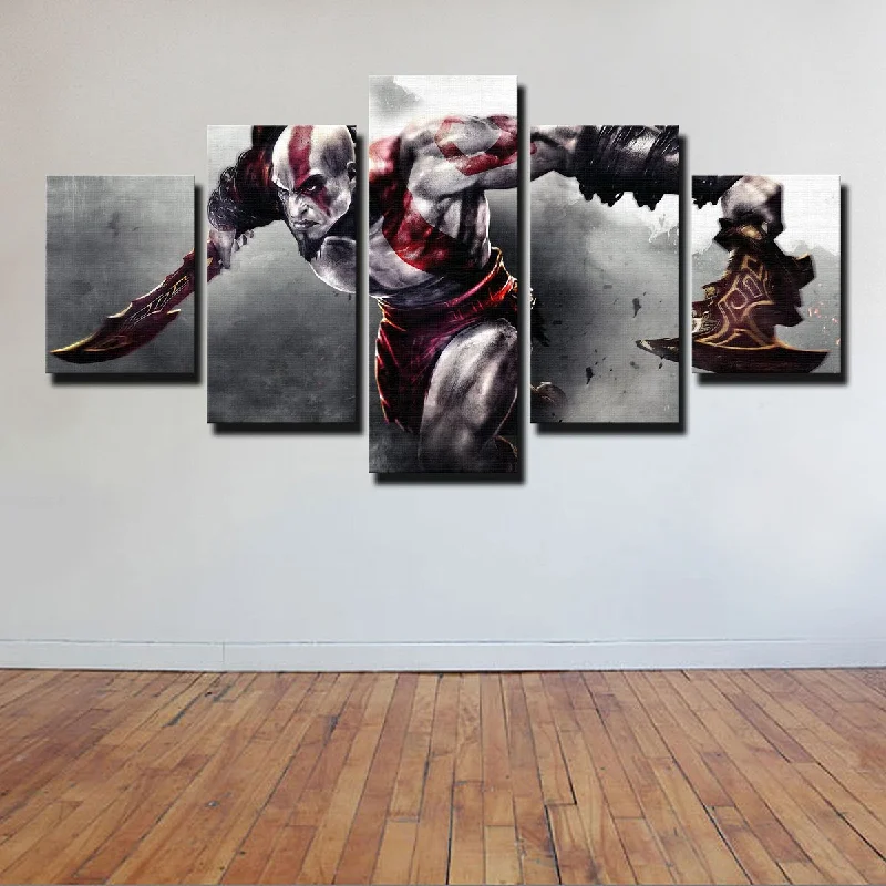 Modern abstract throw rugs-God of War Canvas Set