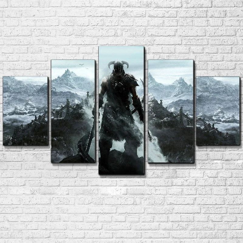 Vintage floral accent pillows-Skyrim 5 Piece Canvas V2