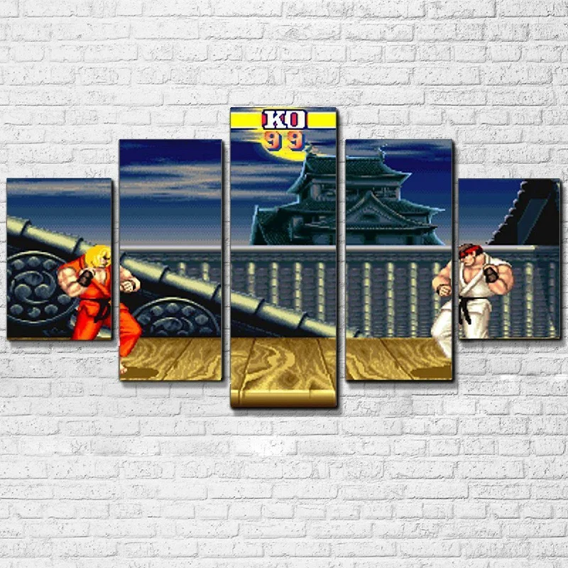 Retro ceramic table coasters-Street Fighter 5 Piece Canvas