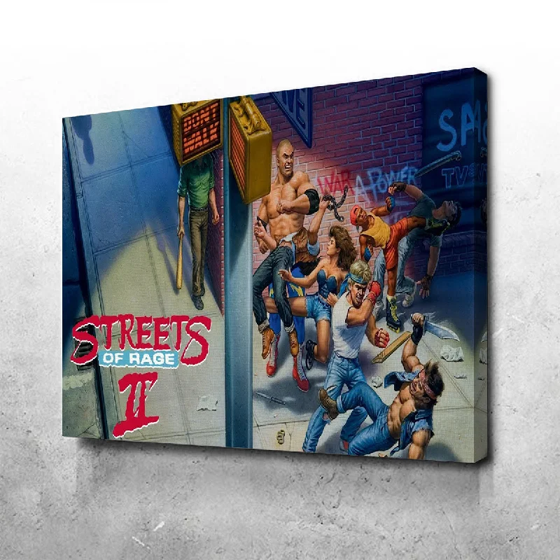 Elegant marble table coasters-Streets of Rage 2 Canvas Set