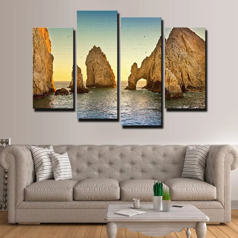 Floral tapestry wall hangings-The Arch of Cabo San Lucas Canvas Set