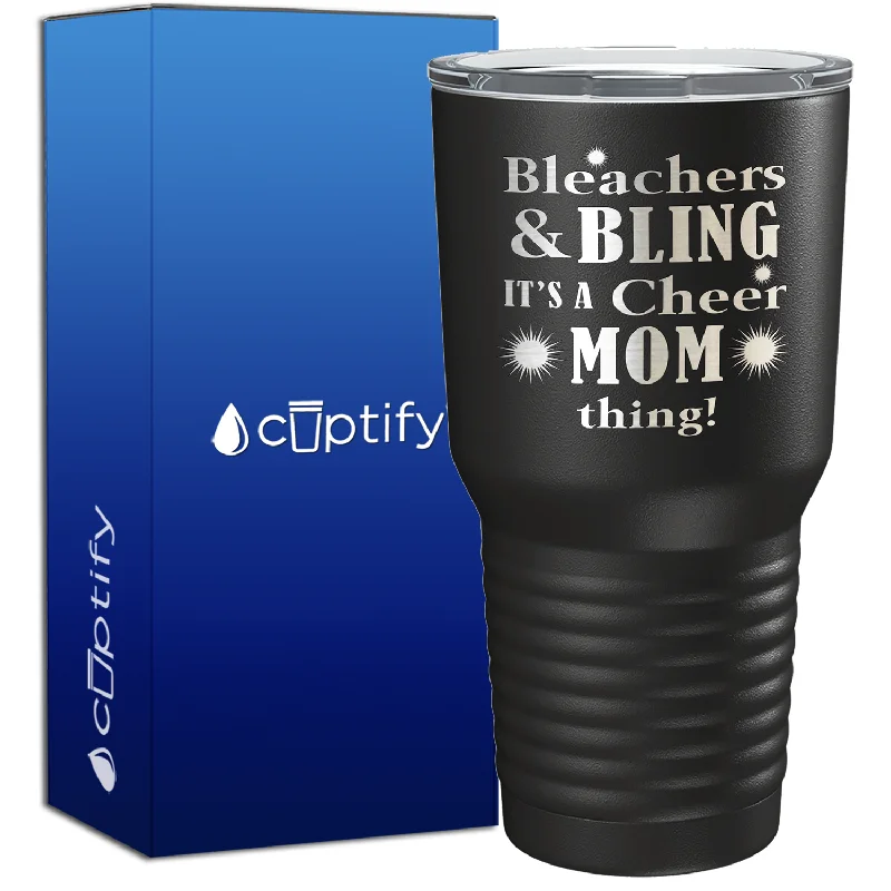 Novelty shaped coffee mugs-Bleachers & Bling 30oz Cheer Tumbler