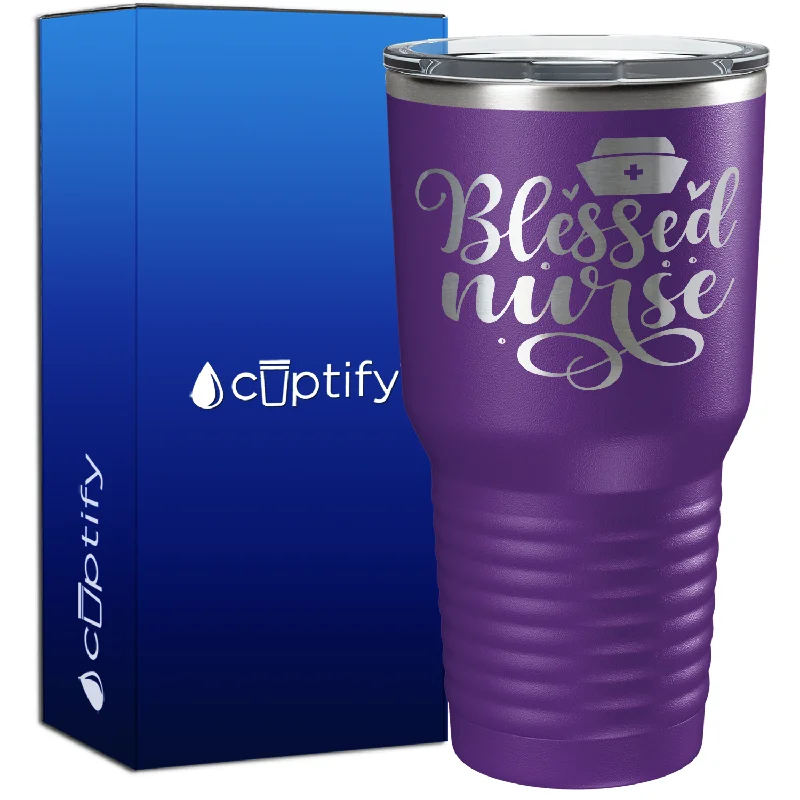 Portable silicone water cups-Blessed Nurse 30oz Nurse Tumbler