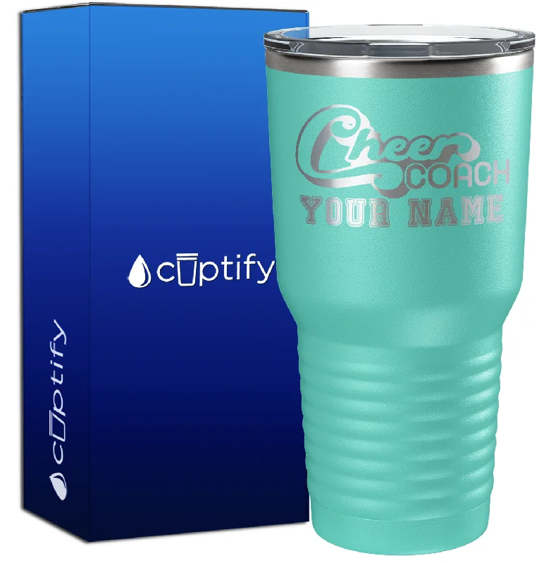 Modern glass iced tea cups-Personalized Cheer Coach 30oz Coach Tumbler