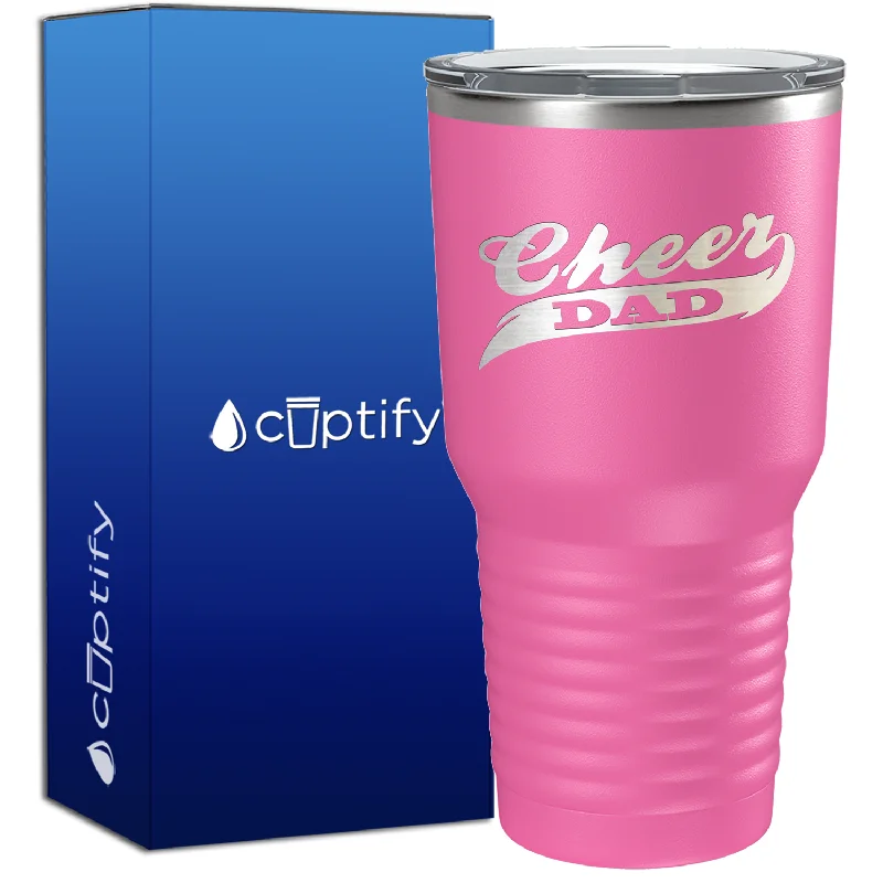 Large iced coffee tumblers-Cheer Dad 30oz Cheer Tumbler