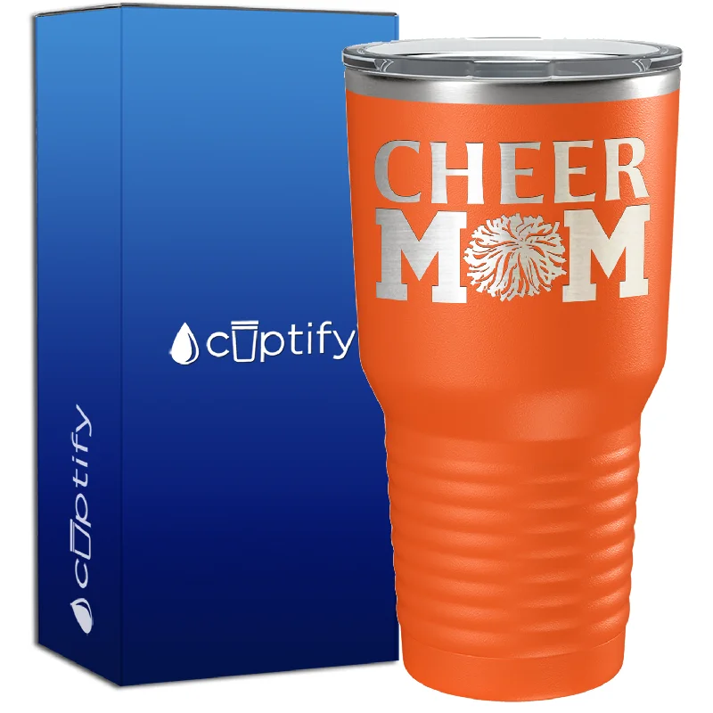 Clear acrylic cups for picnics-Cheer Mom Pom Pom 30oz Cheer Tumbler