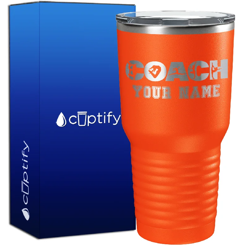 Portable silicone water cups-Personalized Coach Gymnastics 30oz Coach Tumbler