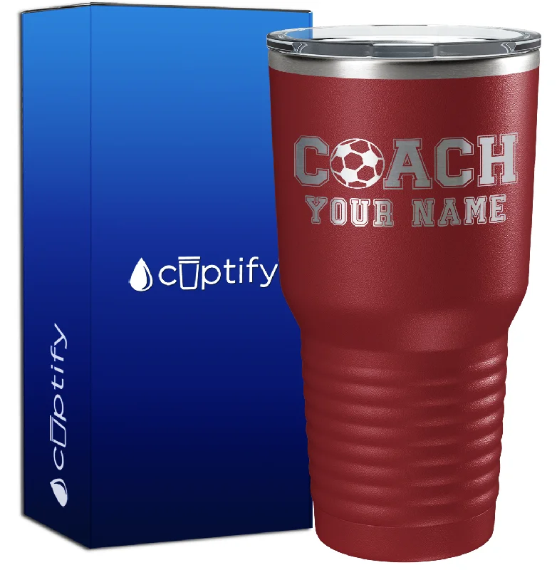 Stackable ceramic drinking cups-Personalized Coach Soccer 30oz Coach Tumbler