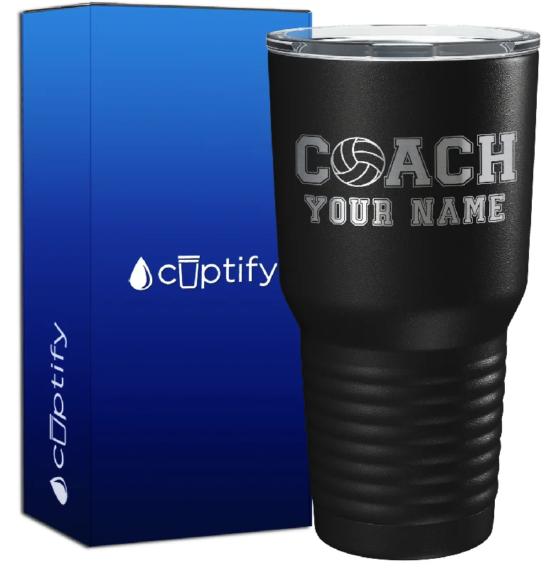 Durable enamel mugs for hiking-Personalized Coach Volleyball 30oz Coach Tumbler