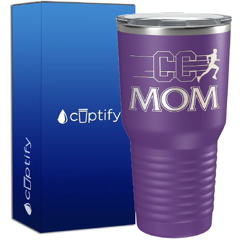 Personalized family name tumblers-Cross Country Mom 30oz Cross Country Tumbler