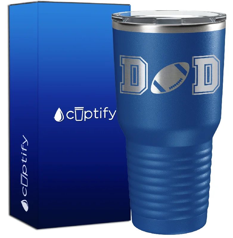 Frosted glass drinking cups-Dad Football 30oz Football Tumbler