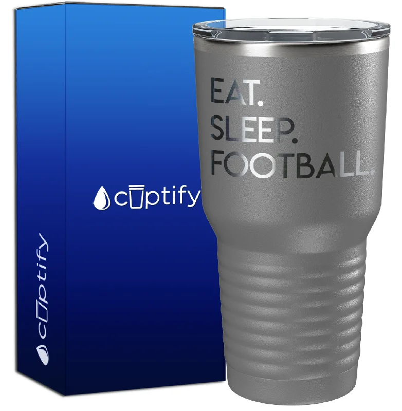 Vintage glass juice cups-Eat Sleep Football 30oz Football Tumbler