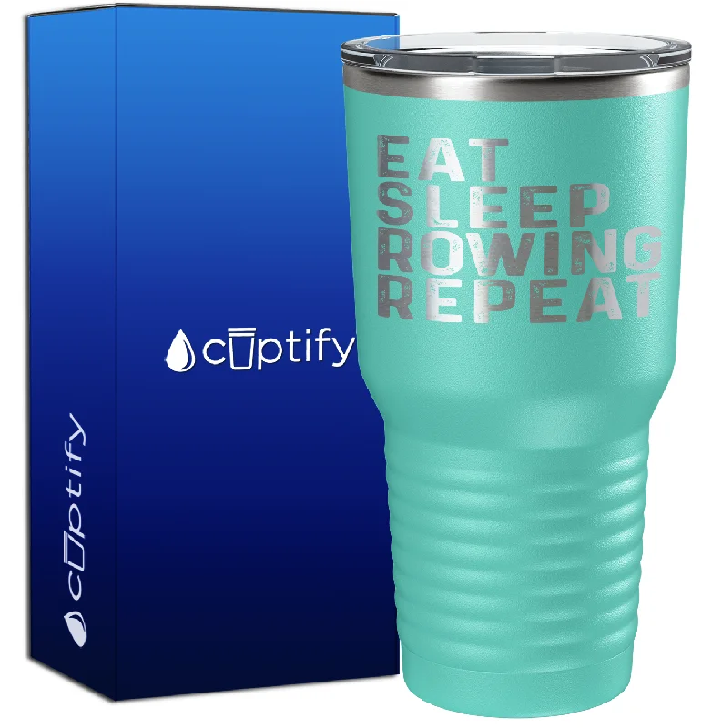 Double-walled glass tumblers-Eat Sleep Rowing Repeat 30oz Crew Tumbler