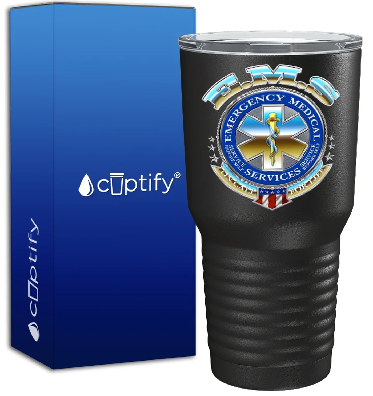 Minimalist stoneware cups-Emergency Medical Services on 30oz Black Paramedic Tumbler