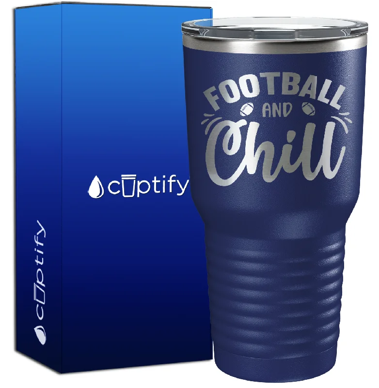 Lightweight aluminum travel mugs-Football and Chill 30oz Football Tumbler