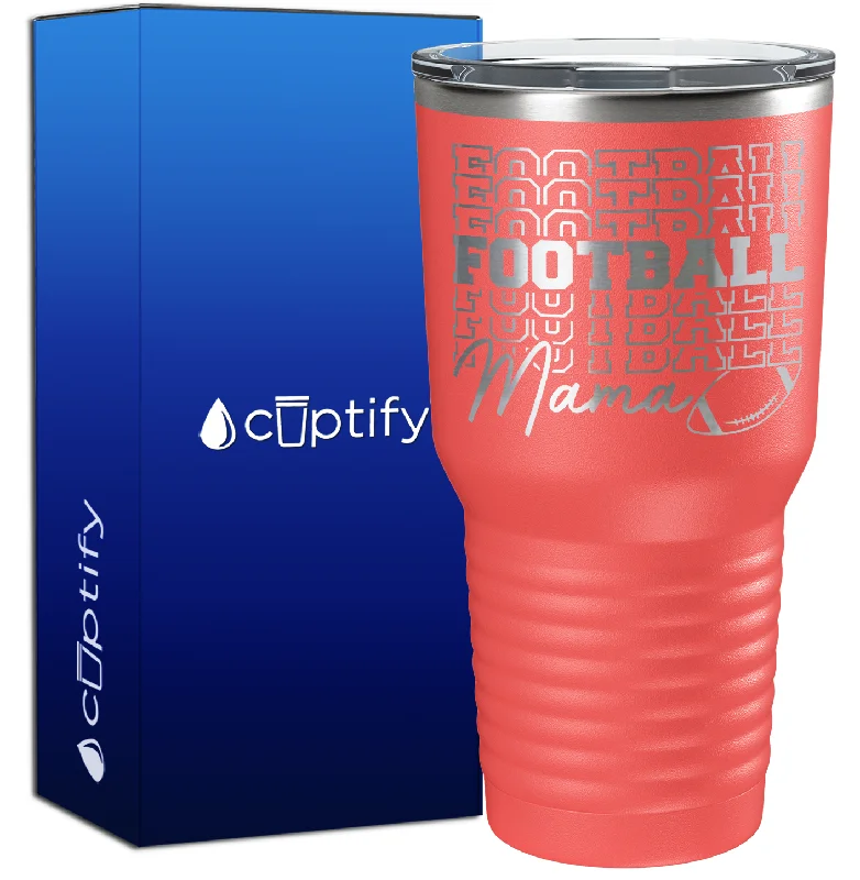 Stylish copper tumblers-Football Football Mama 30oz Football Tumbler