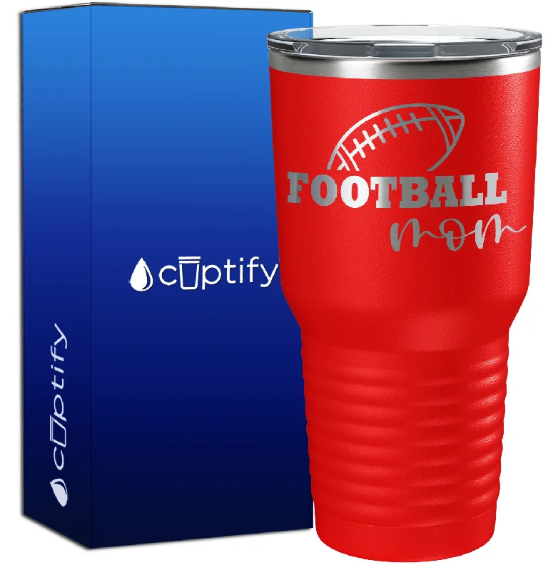 Retro enamel camping cups-Football Mom 30oz Football Tumbler