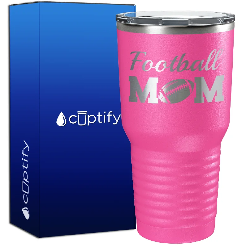 Durable plastic cups for kids-Football Mom with Ball 30oz Football Tumbler