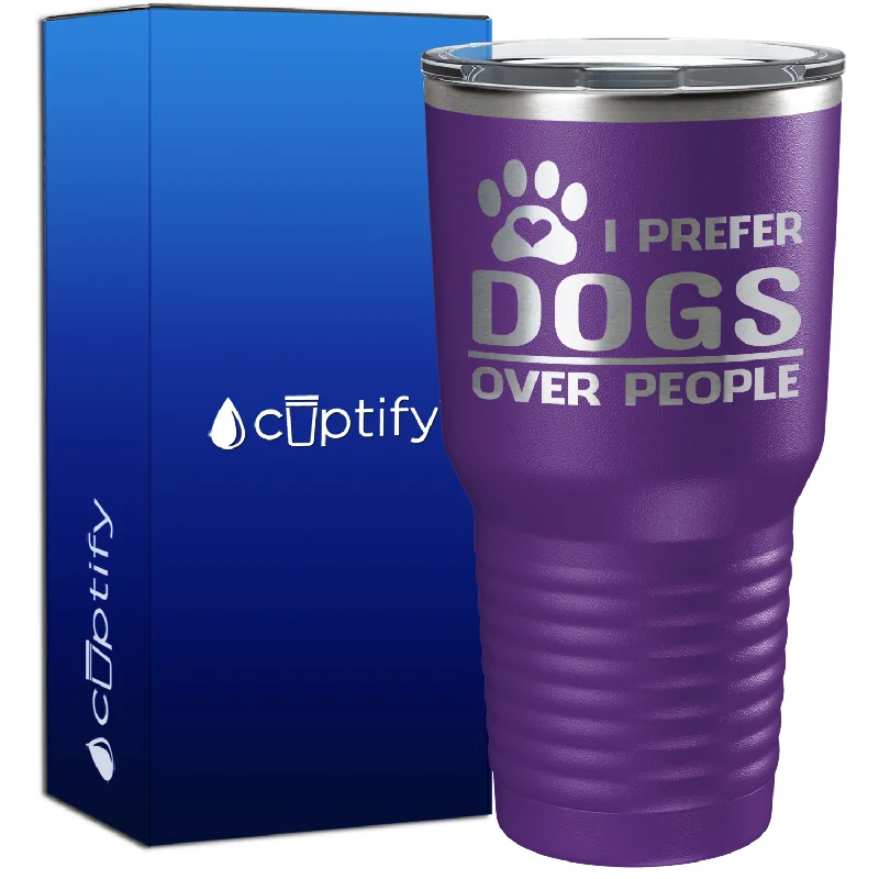 Personalized pet photo mugs-I Prefer Dogs over People 30oz Dogs Tumbler