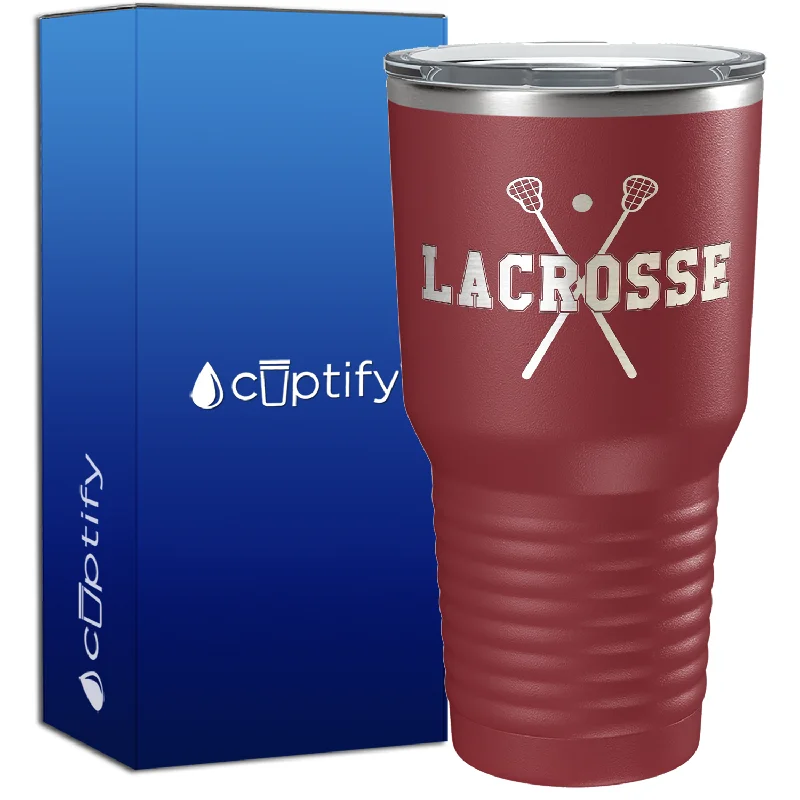 Funny slogan travel mugs-Lacrosse Sticks 30oz Lacrosse Tumbler