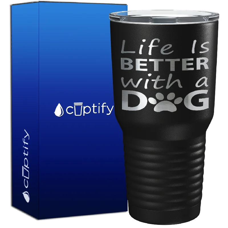 Cute cartoon character cups-Life is Better with a Dog 30oz Dogs Tumbler