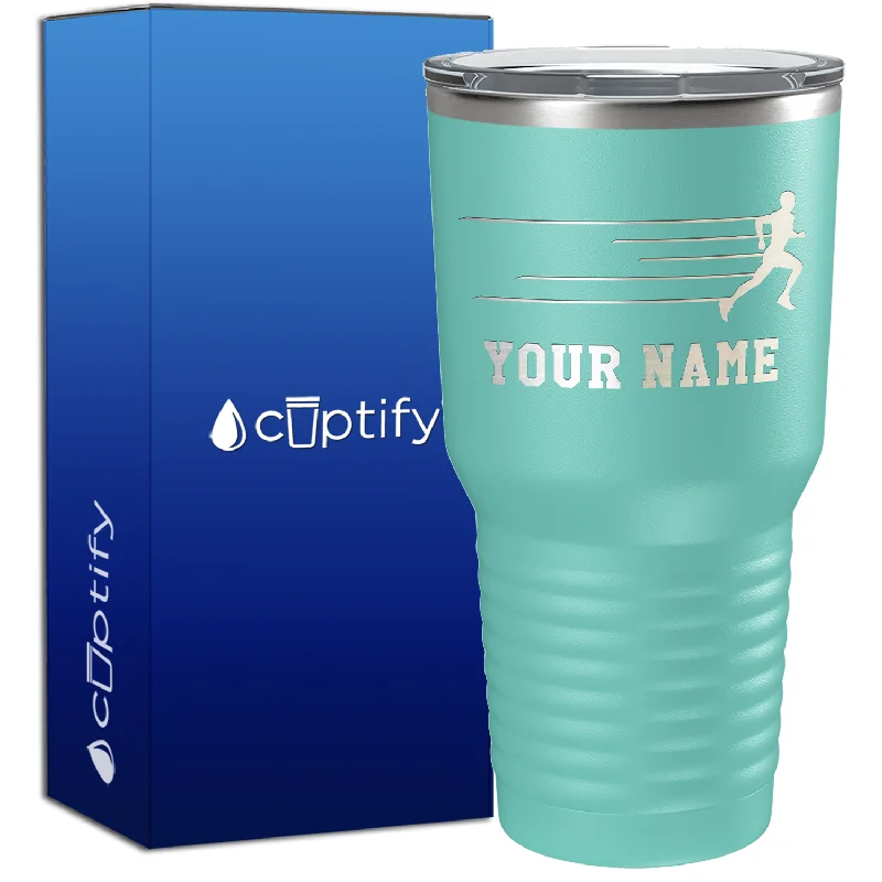 Frosted acrylic tumblers-Personalized Running Man Cross Country 30oz Cross Country Tumbler